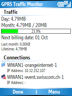 Smartphone GPRS Traffic Monitor v3.5
